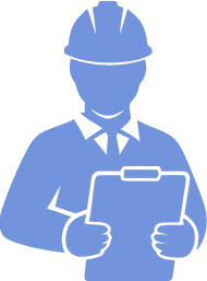 A person wearing a hardhat and holding a clipboard.