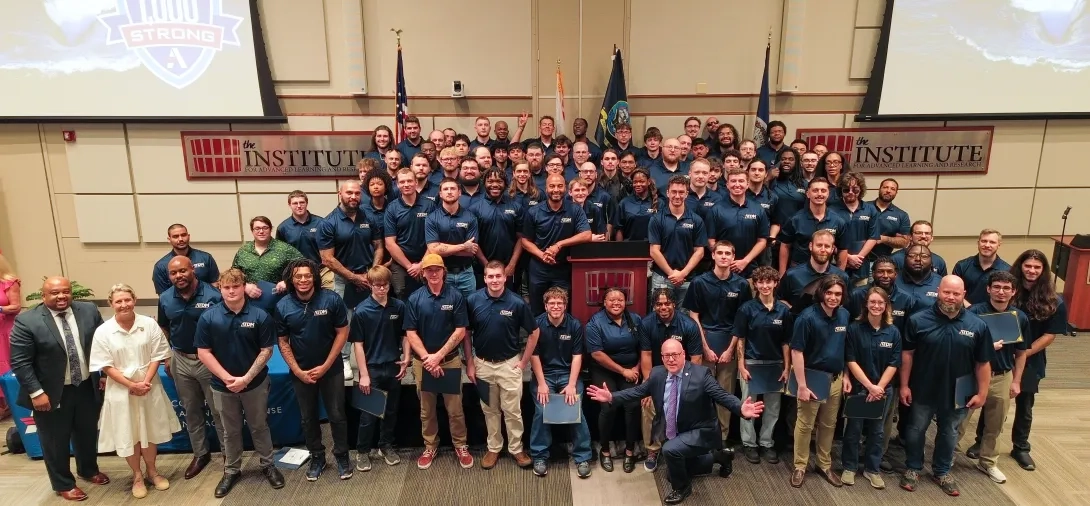 The ATDM program celebrates the cohort that includes the 1,000th program completers. ATDM learners complete 600 hours of accelerated training in defense manufacturing trades such as welding, CNC machining, metrology, additive manufacturing and non-destructive testing.